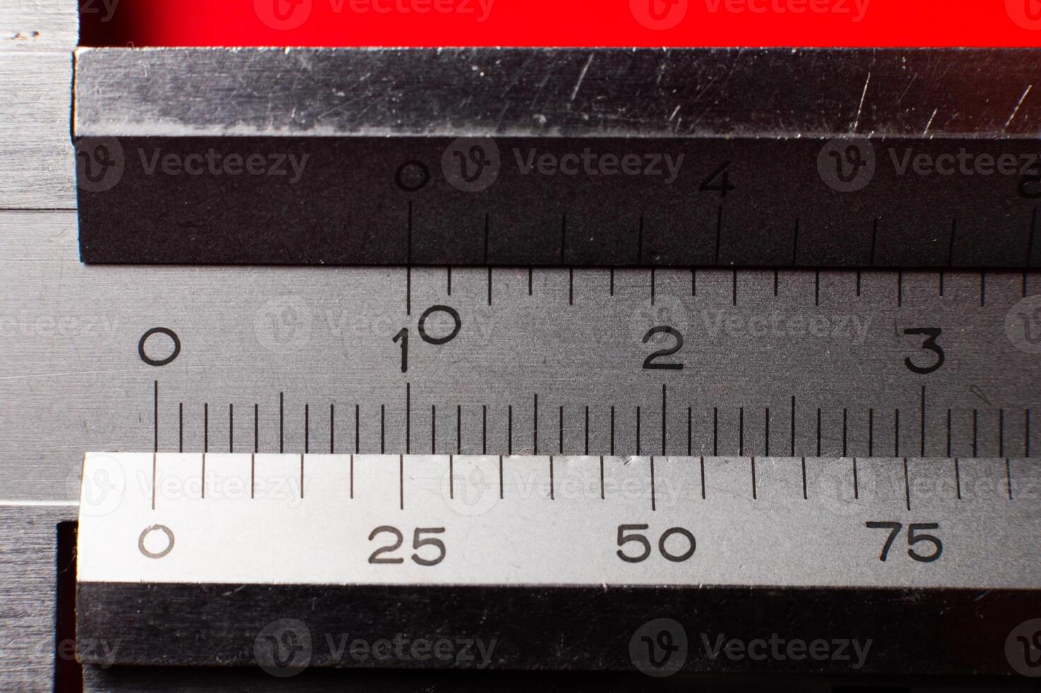 Macro shot of numbers on a caliper. The concept of precise and accurate measurement, professionalism and competence photo