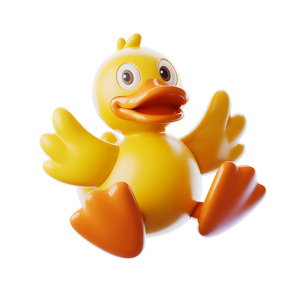 A rubber duck is shown in the air png