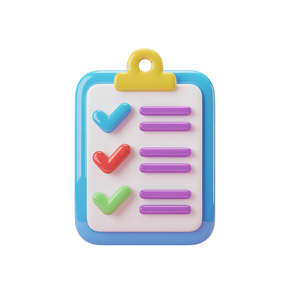 A checklist with check marks on it png