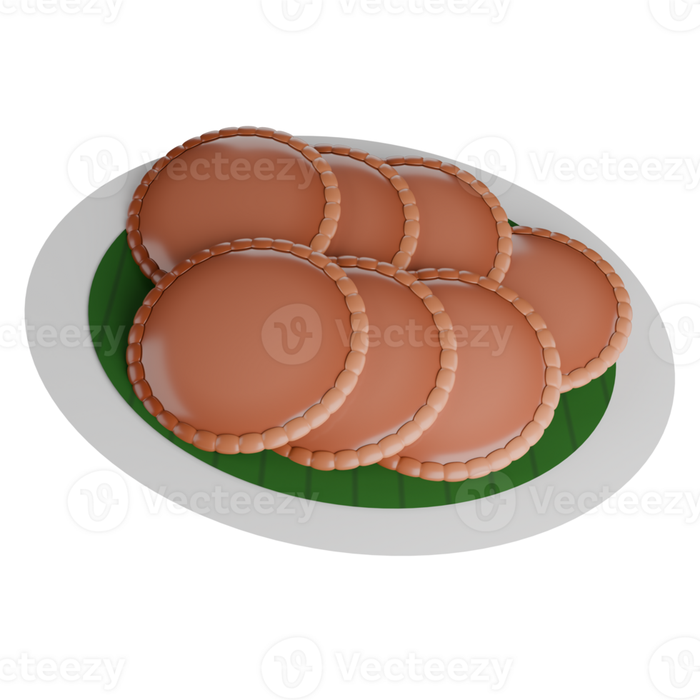 Sweet Fried Kue Cucur Dessert in 3D Style png