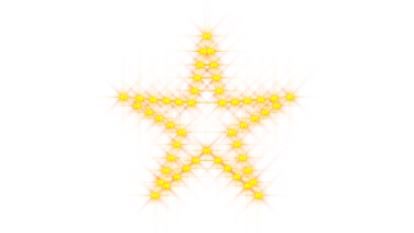 Elements frame star shape glowing yellow bulb light marquee retro 90s signage, consisting of sparkling particle lights. png