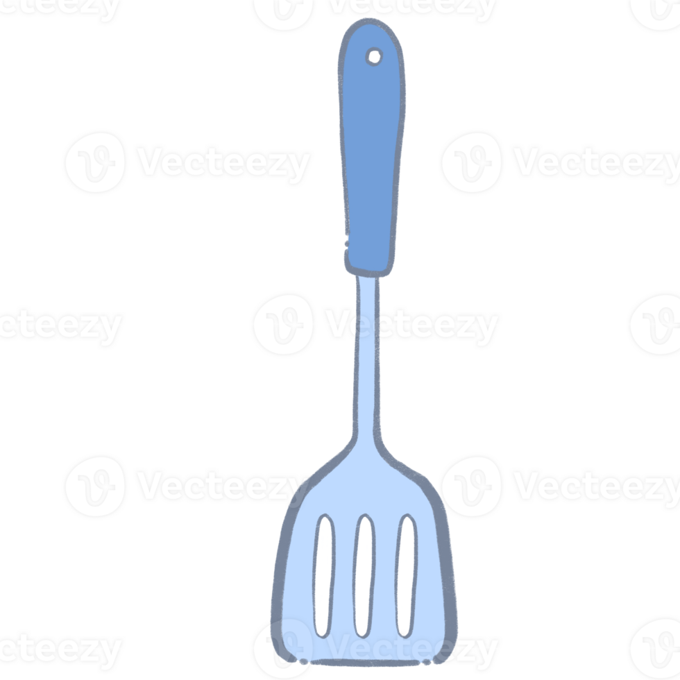 Spatula kitchenware drawing featuring hand drawn elements in fun whimsical cartoon style png