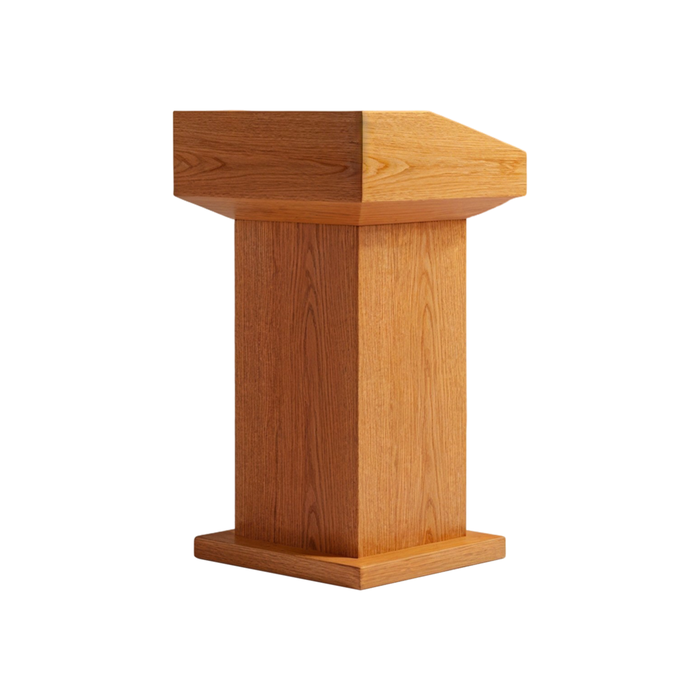 Wooden Lectern for Speeches and Presentations png