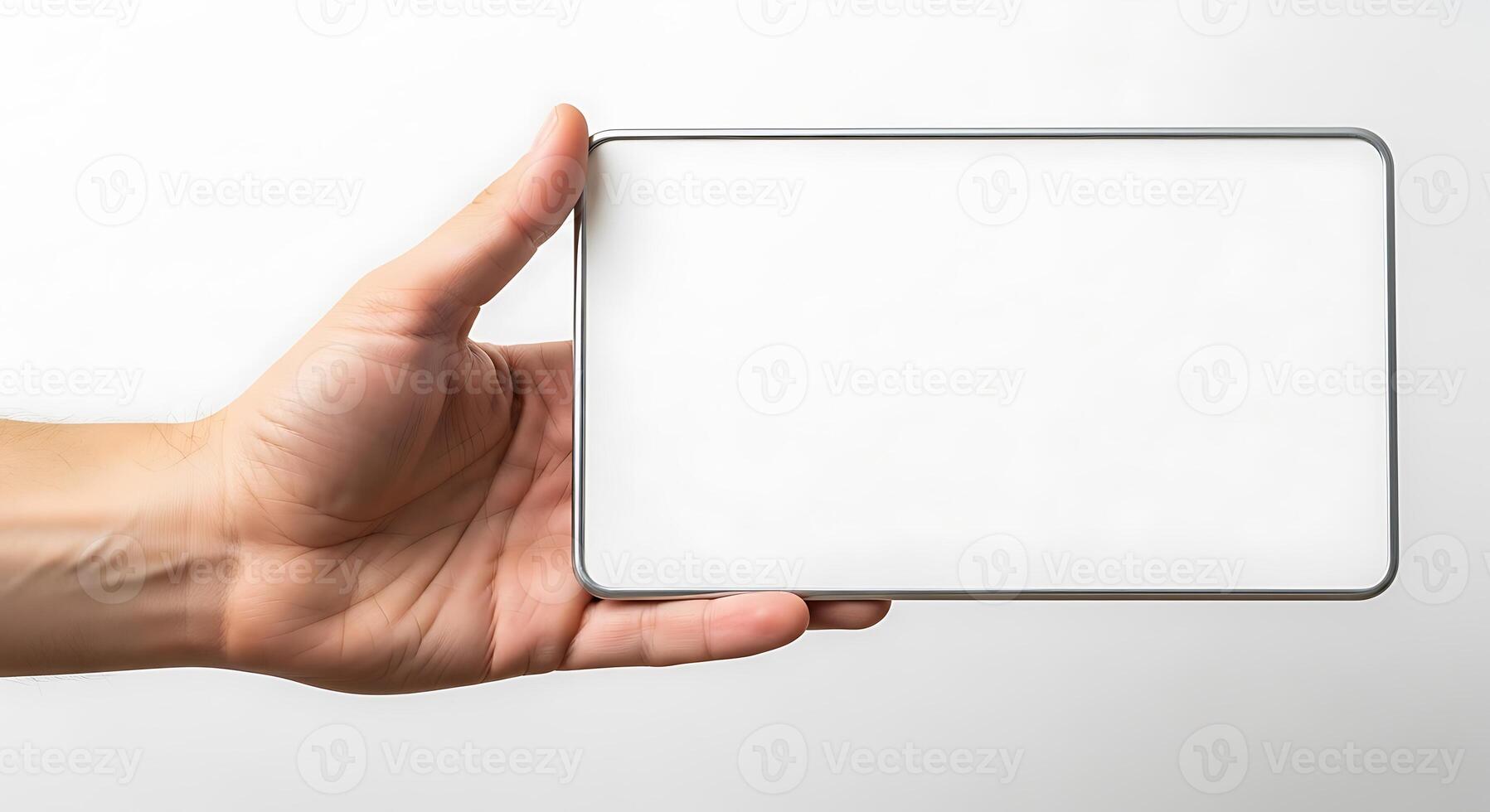 White Rectangle Sign Held by Hand photo