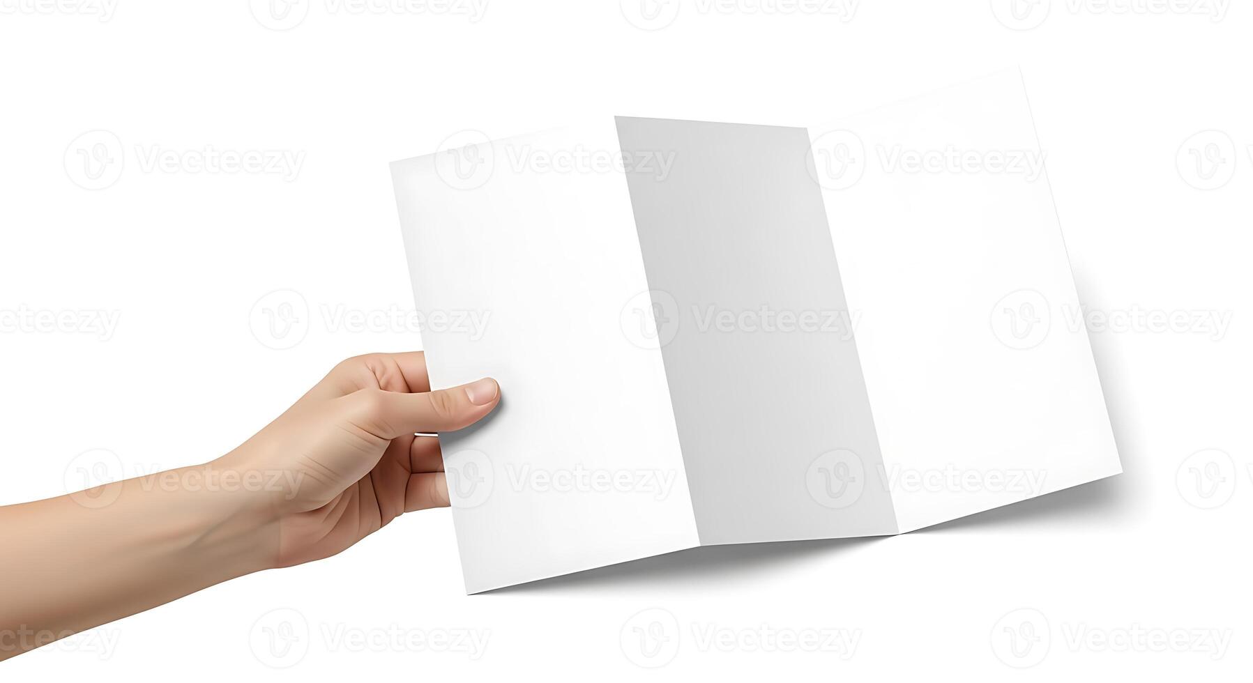 Blank Brochure Held by Hand photo
