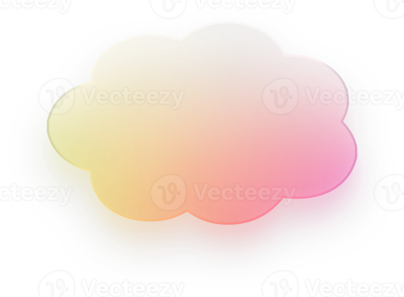 Cloud Glass Effect Cloud Rainbow Cloud Gradient Puffy Cloud Shape Transparent png