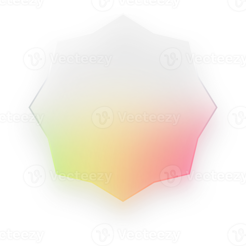 Star Glass Effect Star Rainbow Star Gradient 8 Pointed Star Inflated Shape Transparent png