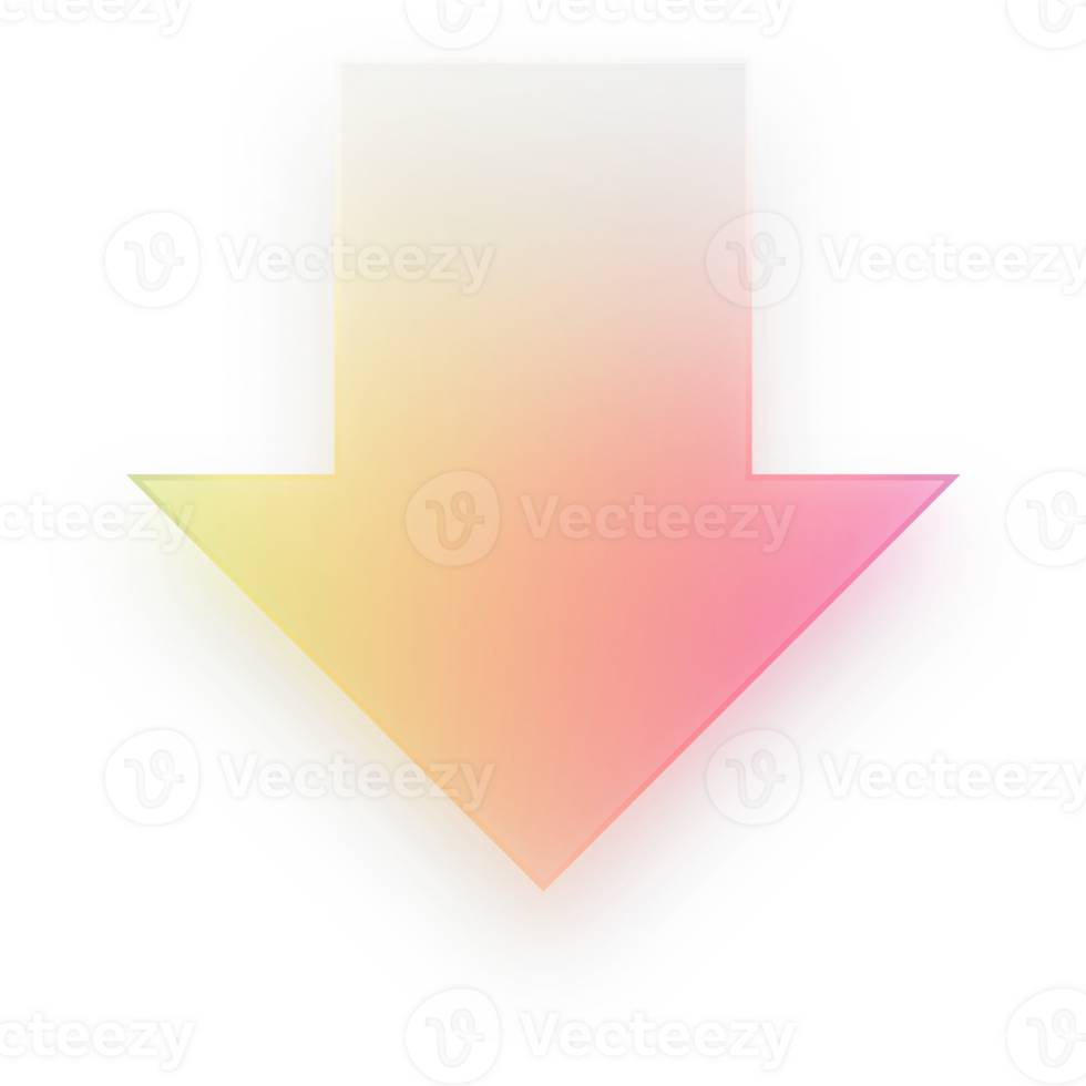 Arrow Glass Effect Arrow Rainbow Arrow Gradient Down Arrow Shape Tag Sale Label Badge Transparent png