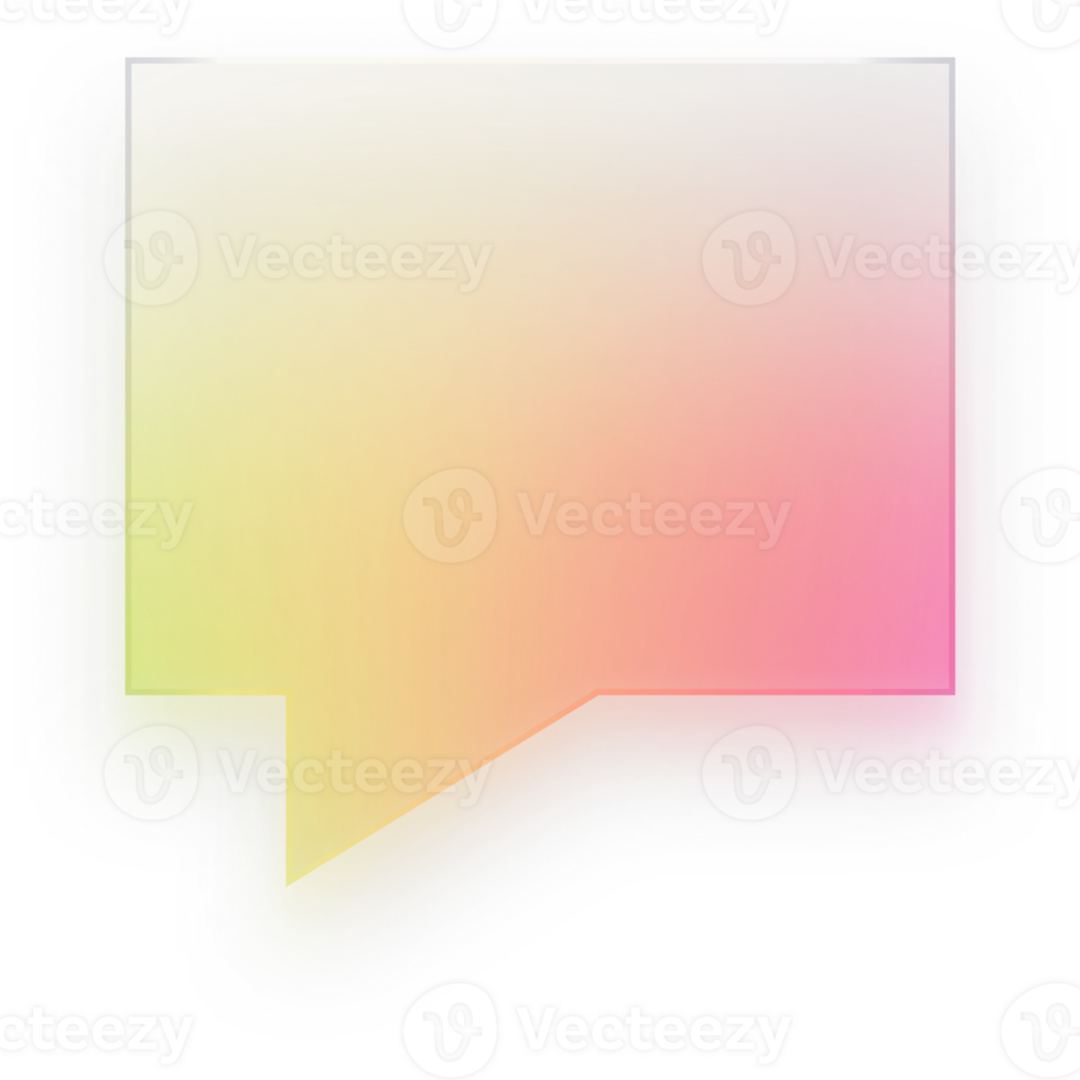 Speech Bubble Glass Effect Speech Bubble Rainbow Speech Bubble Gradient Square Chat Shape Transparent png