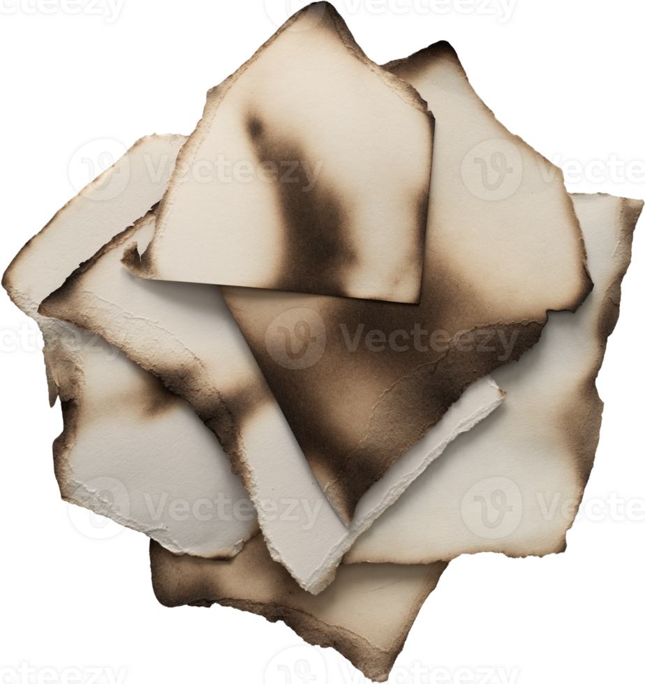 Charred Textured Beige-Brown Paper png