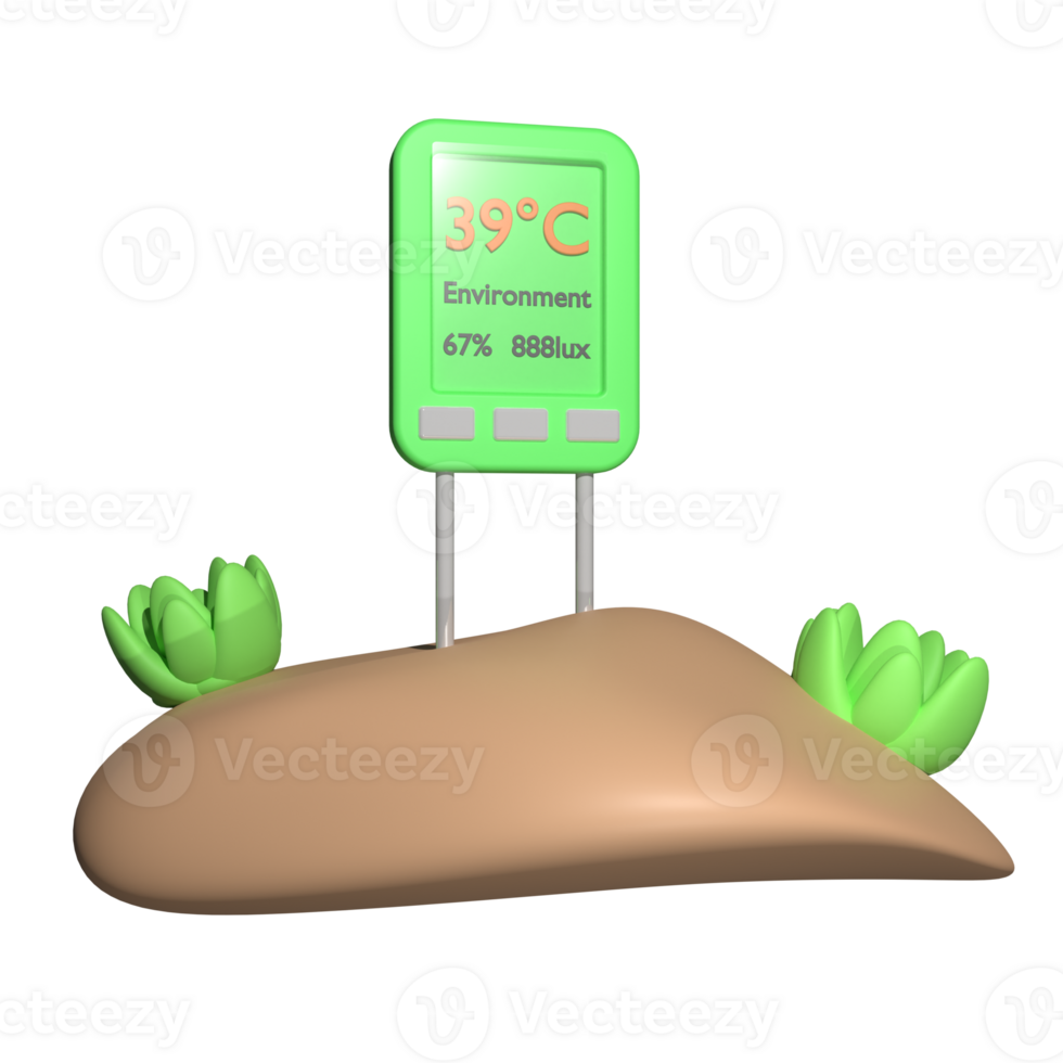 Soil Termometer 3D Illustration png