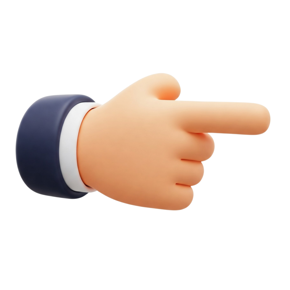 A hand pointing at something png