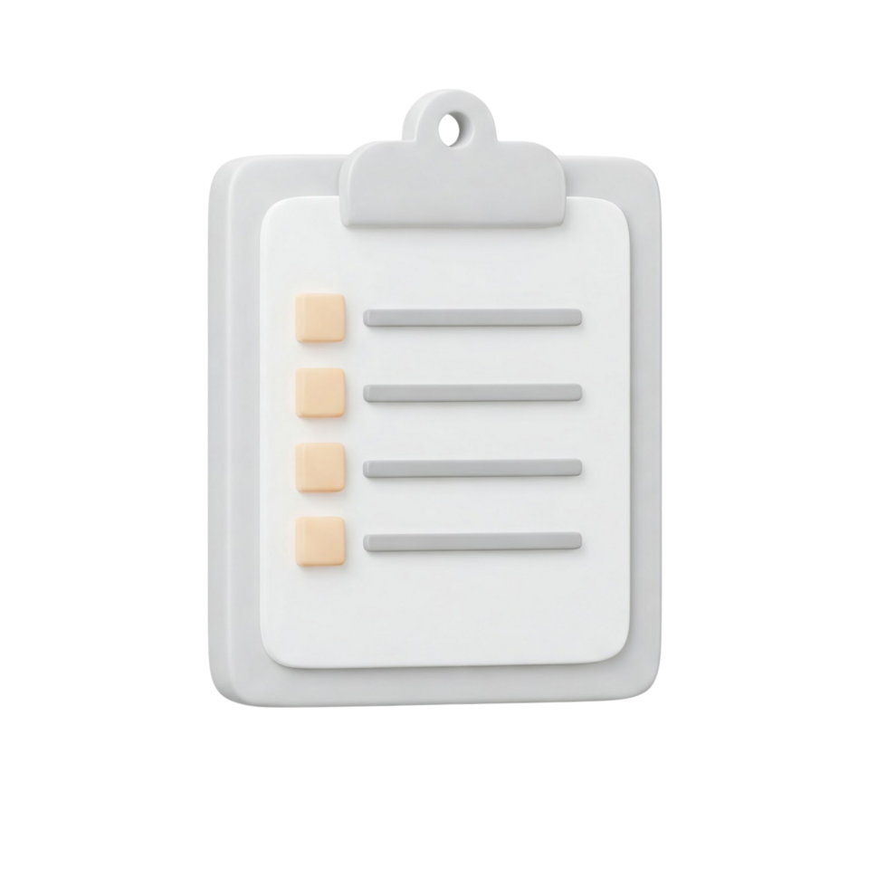 A white clipboard with a check mark on it png