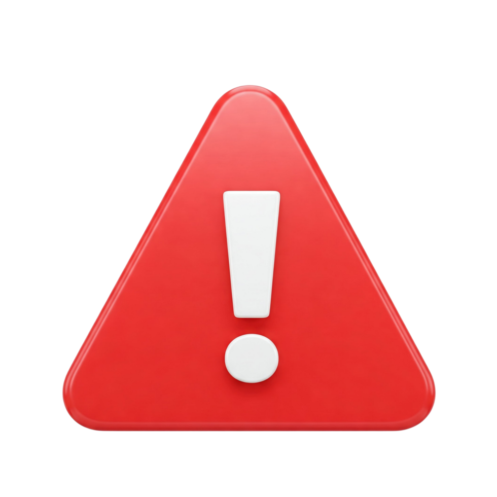 A red triangle with an exclamation sign on it png