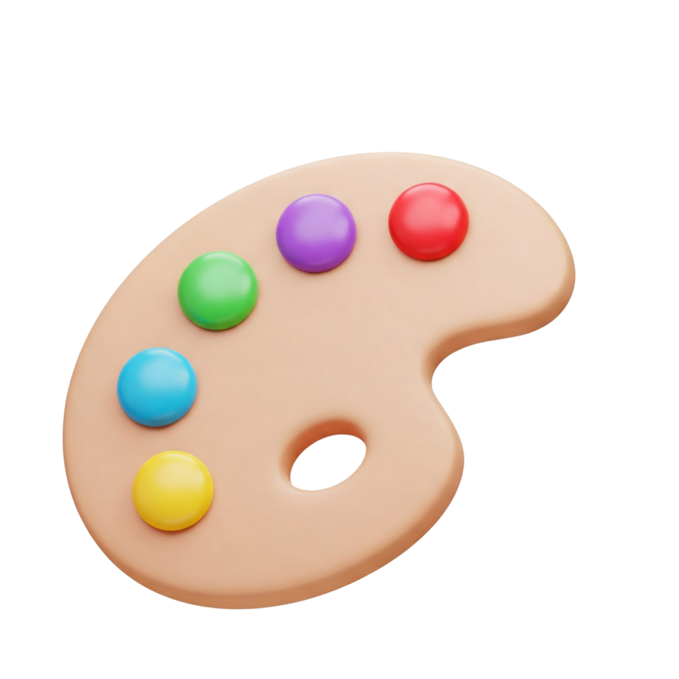A palette with colorful paint on it png