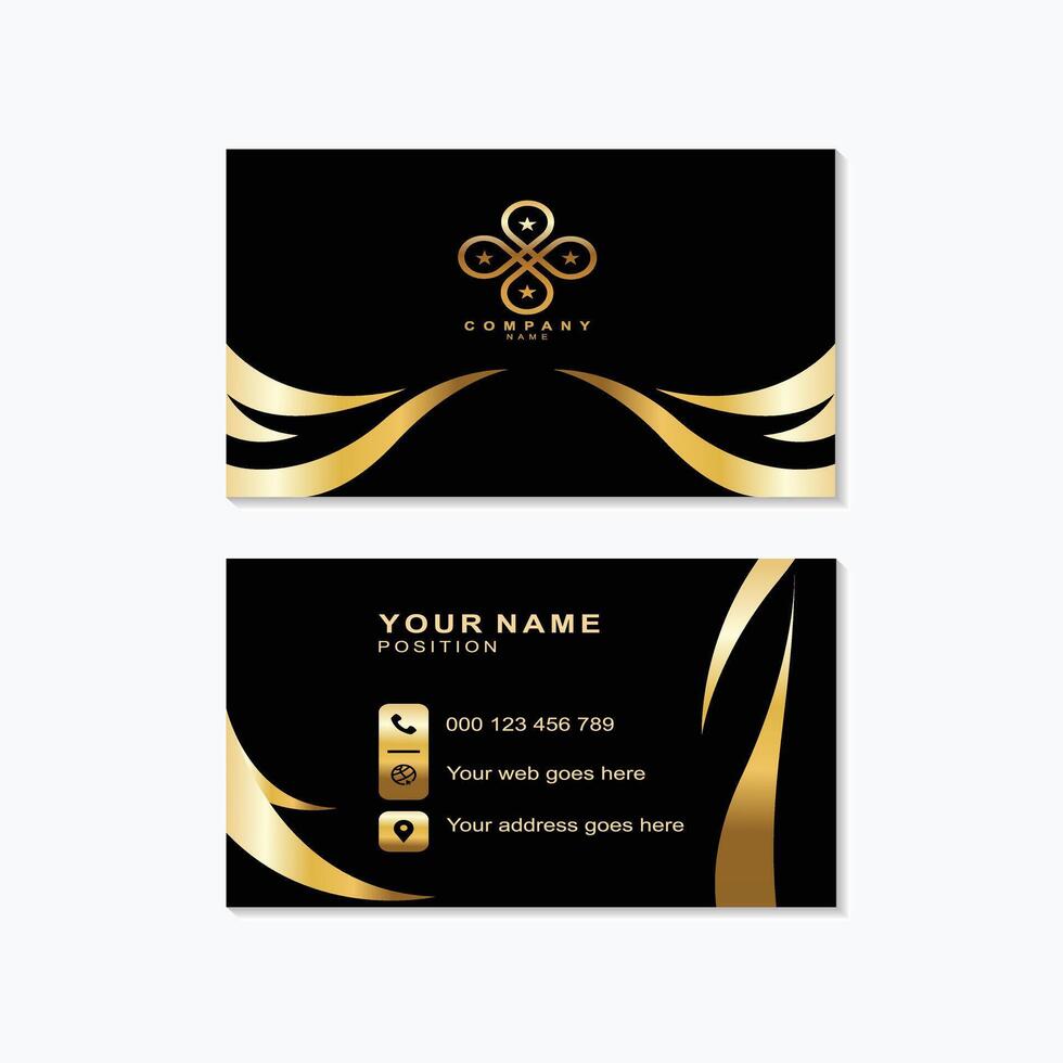 Elegant black and gold business card design for professional branding and upscale corporate identity vector