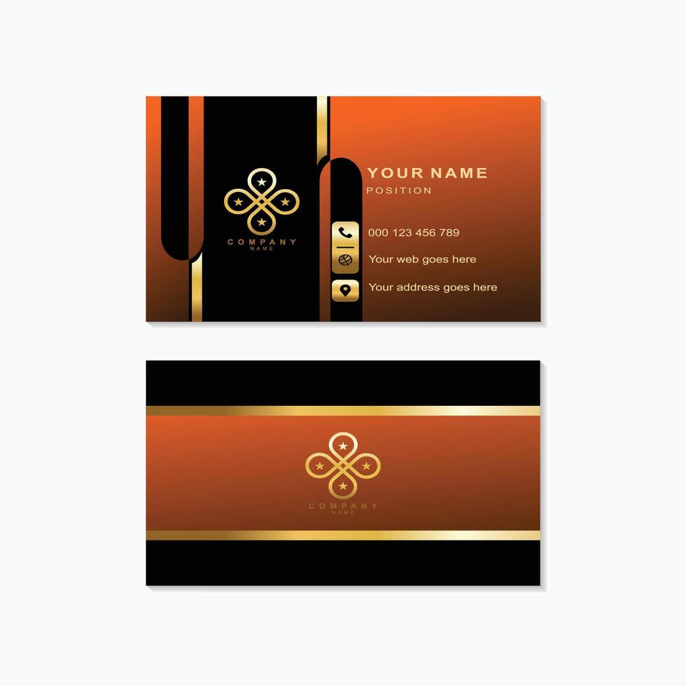 Elegant business card design with golden details for professional networking and branding success vector