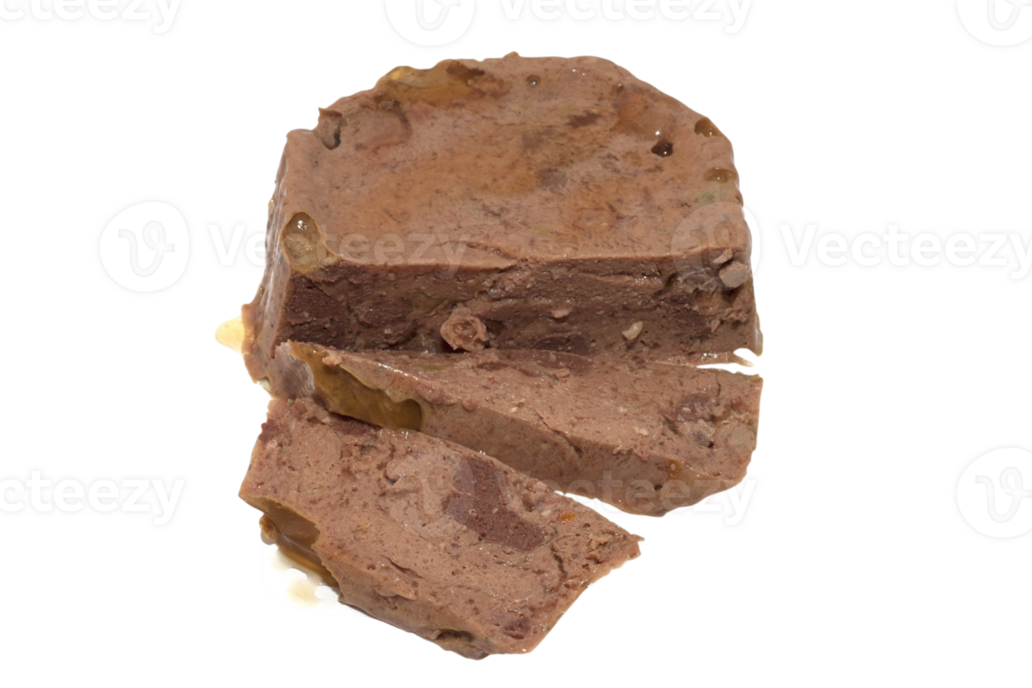 Sliced loaf of wet pet food isolated on transparent background png