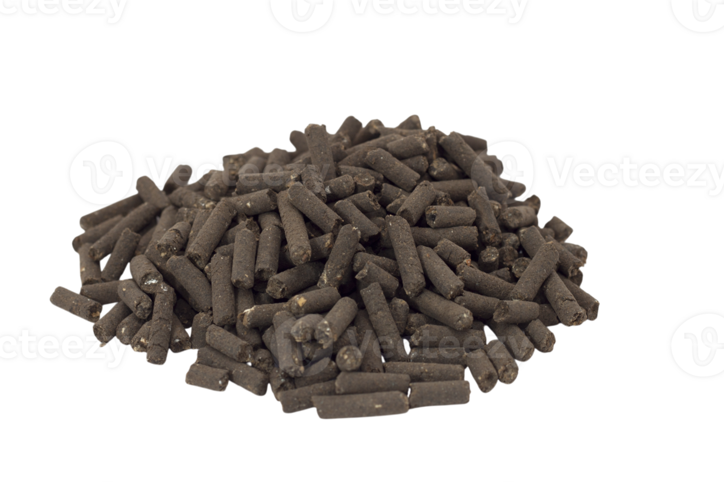 Pile of worm castings forming a small mound on transparent background png