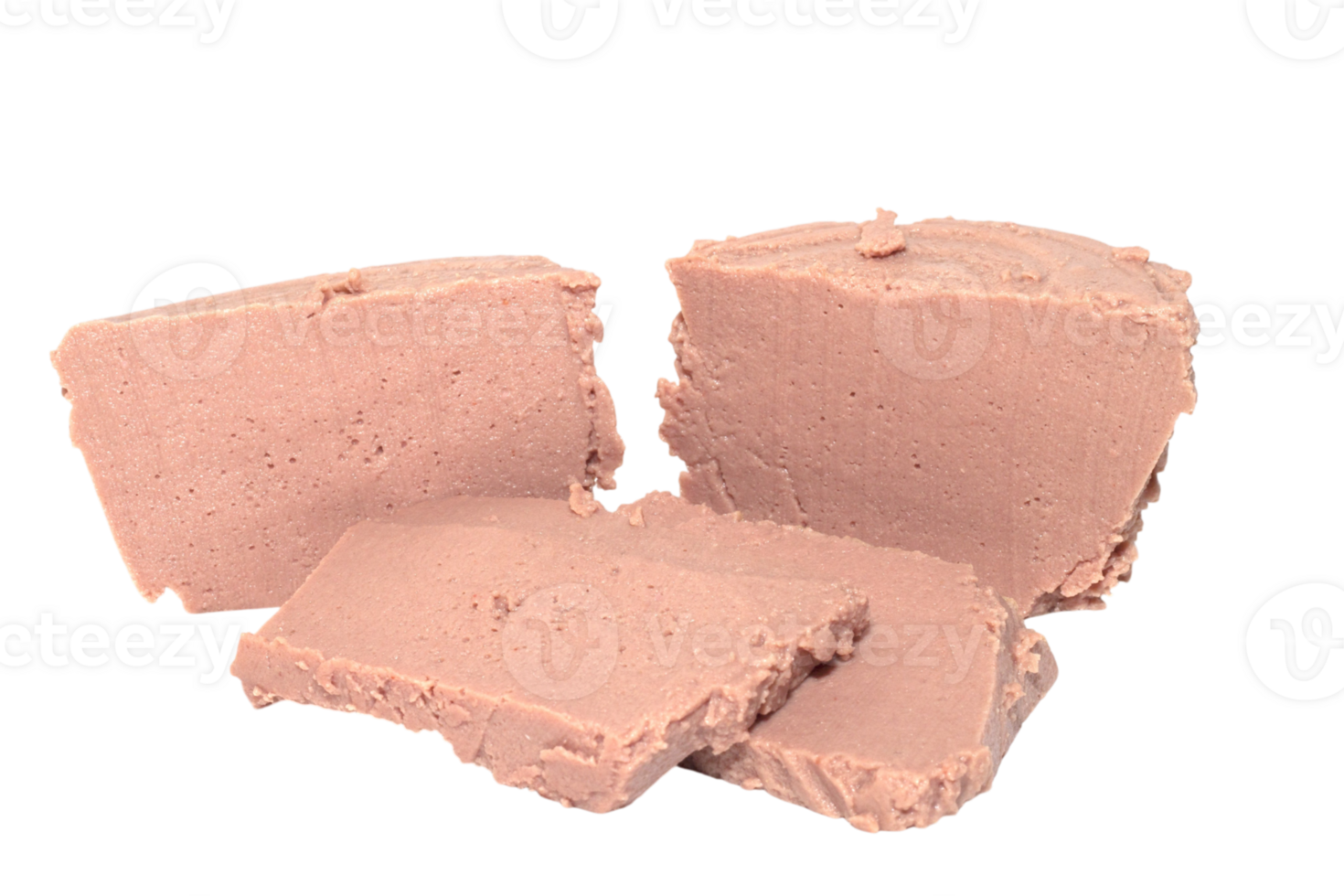 Liver pate slices isolated on transparent background png