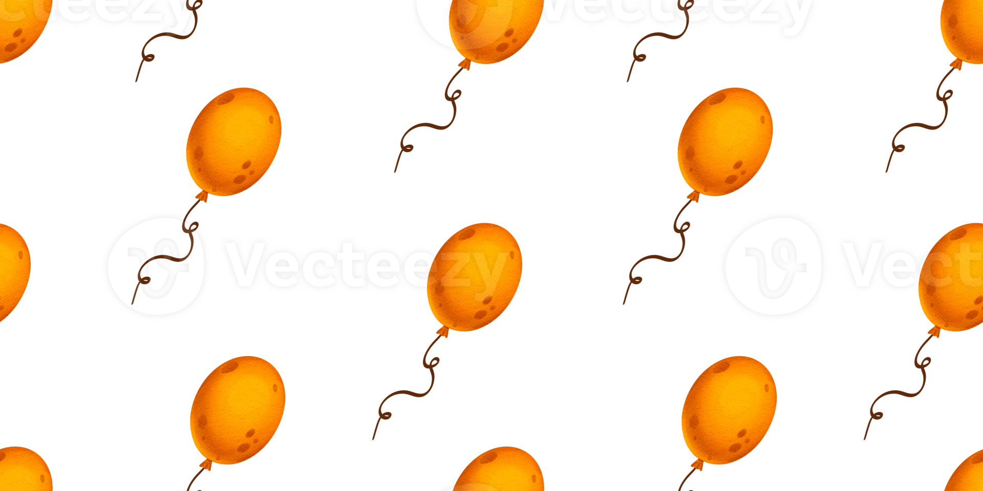 Seamless pattern with orange balloons. Halloween themed pattern in watercolor style png