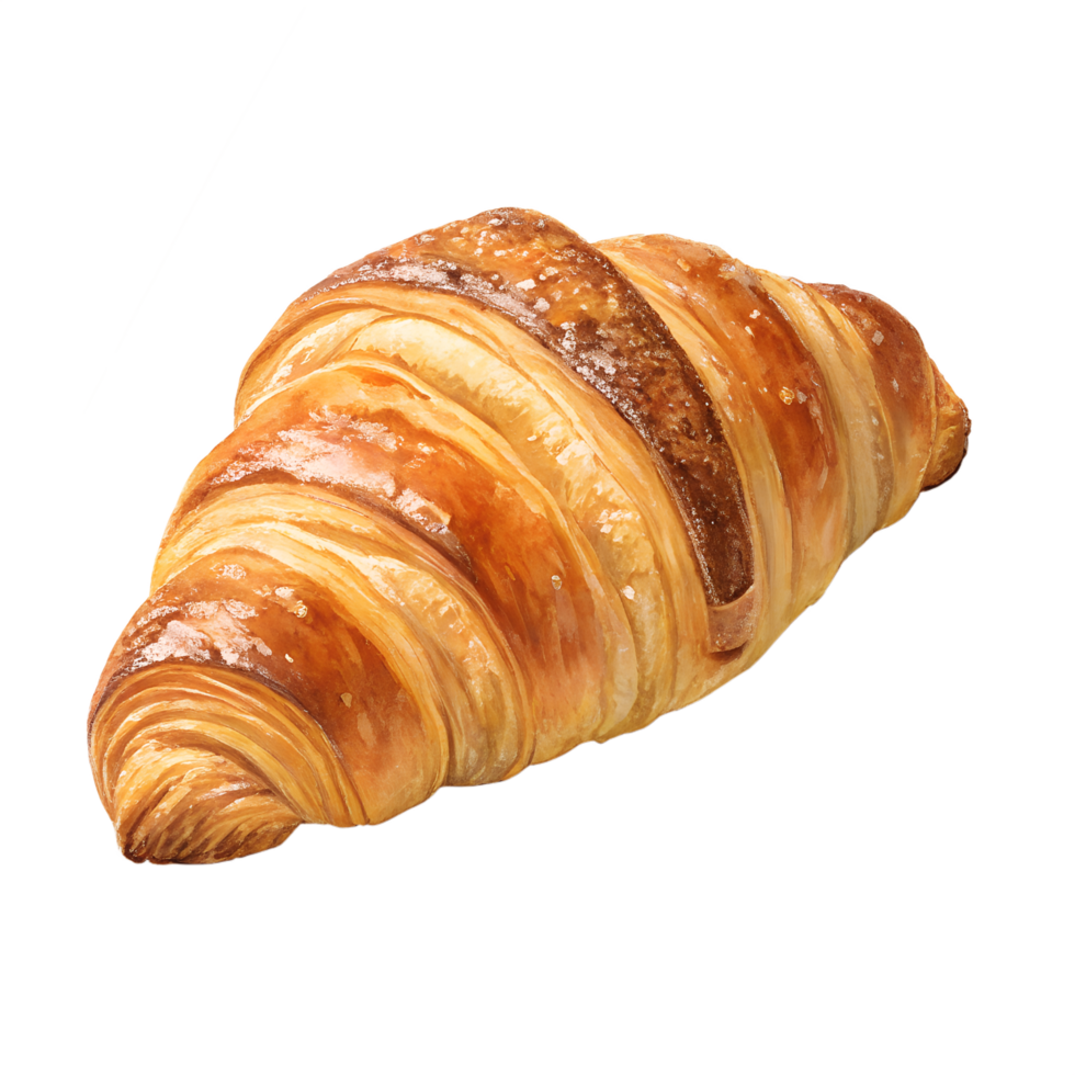 Golden Flaky Croissant Pastry with Buttery Layers for Breakfast or Snack png