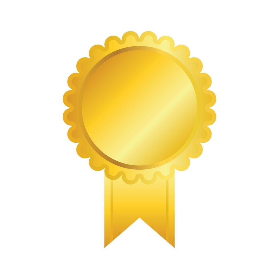 Golden Award Ribbon Emblem Symbolizing Achievement and Recognition. vector