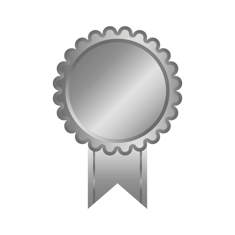 Silver Medal Icon Representing Achievement and Excellence in Digital Design. vector