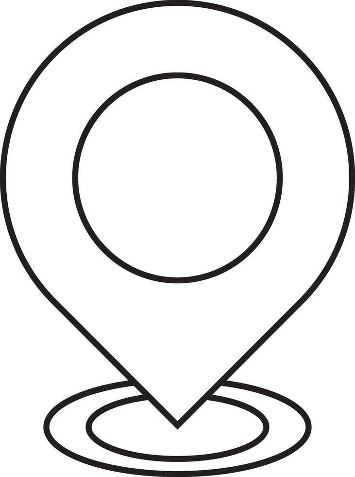 Black Location Marker Icon on a White Background for Map Pin Design. vector
