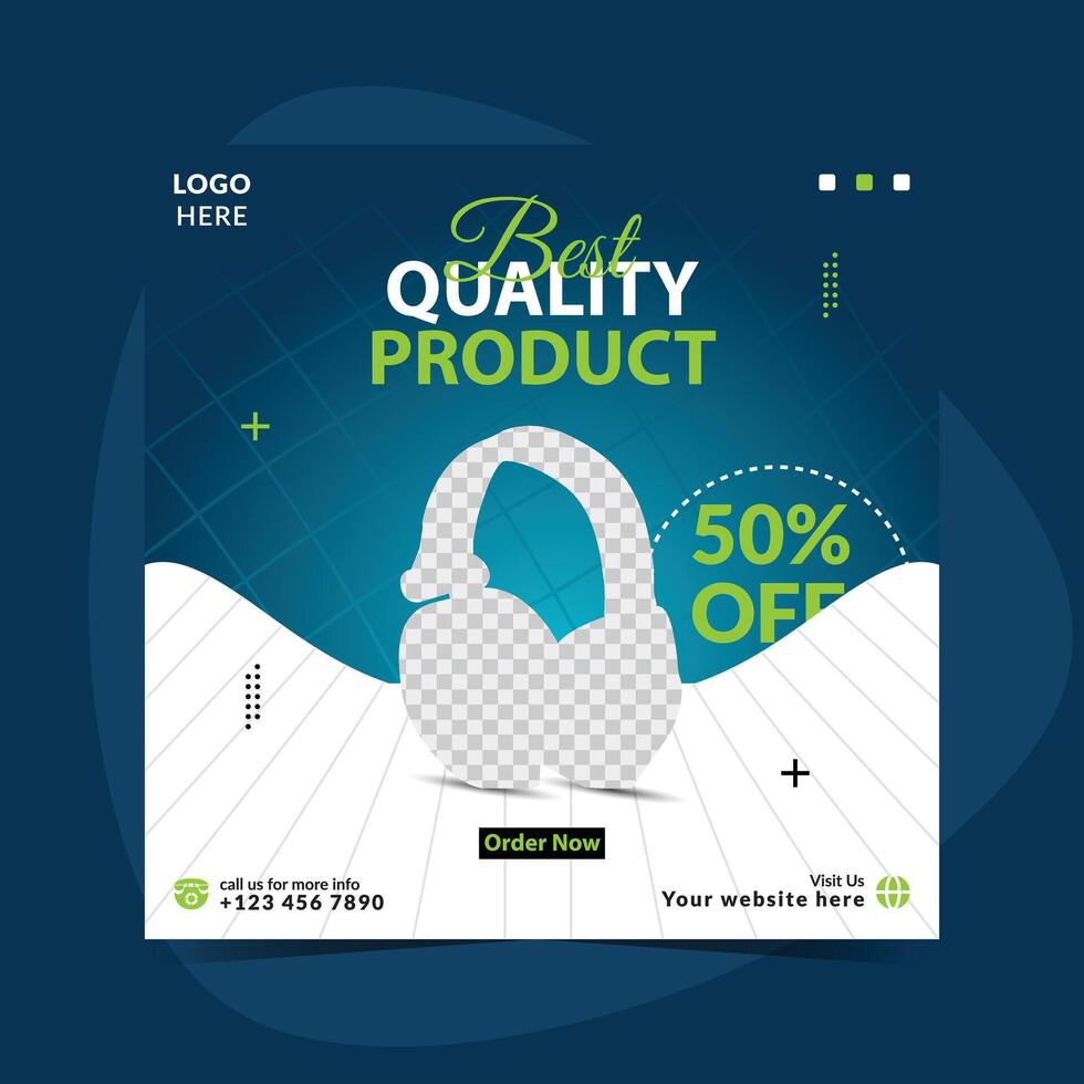 modern headphone sale and social media templates featuring stylish design, web banners, and editable promo posts vector