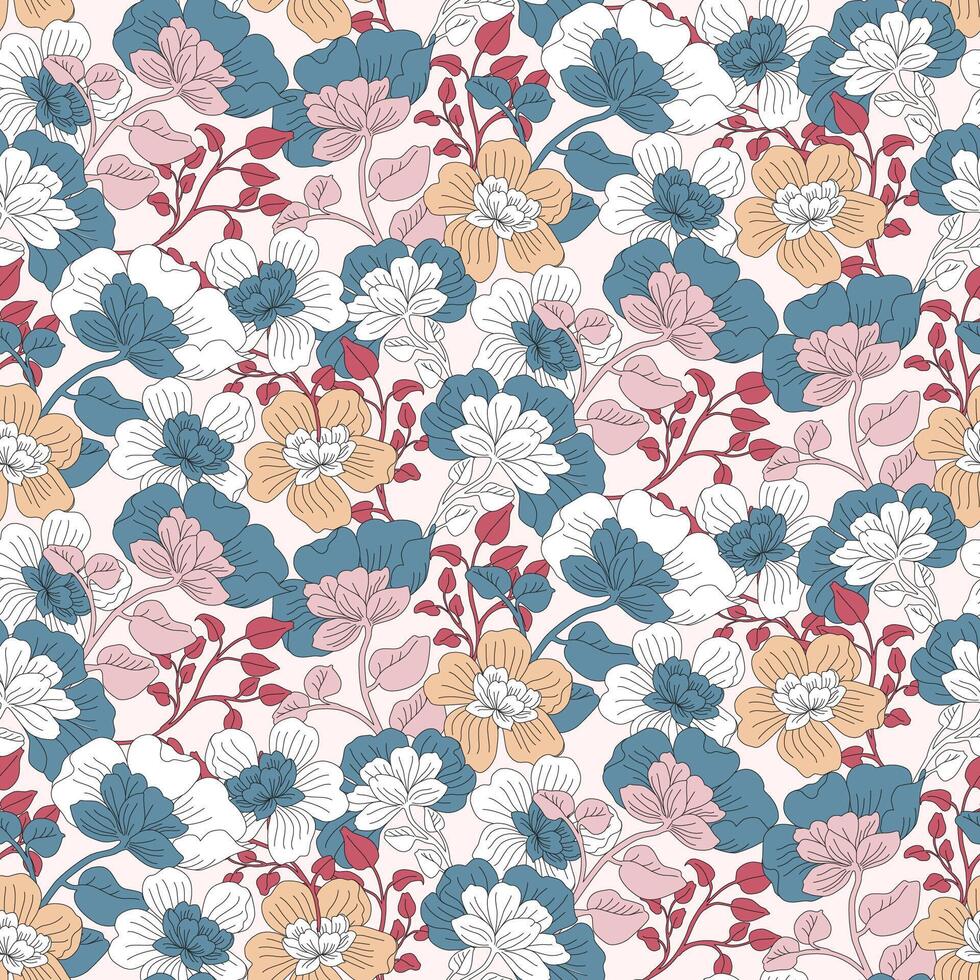 Colorful floral pattern design vector