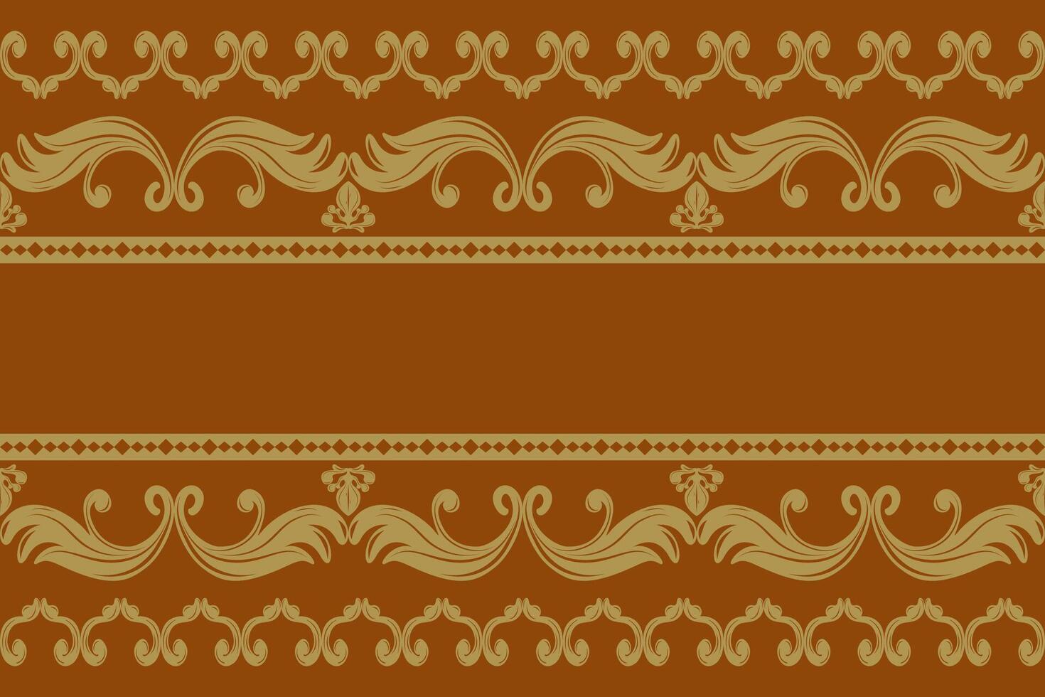 Horizontal decorative border stripes with fine traditional detailing in warm tones. Luxury Delicate Royal Brown and Gold Ornament Baroque Best for digital papers, borders, wedding packaging design. vector