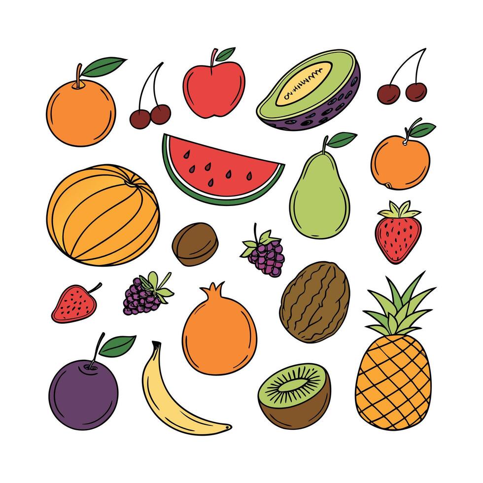 Colorful Assortment of Fresh Fruits vector