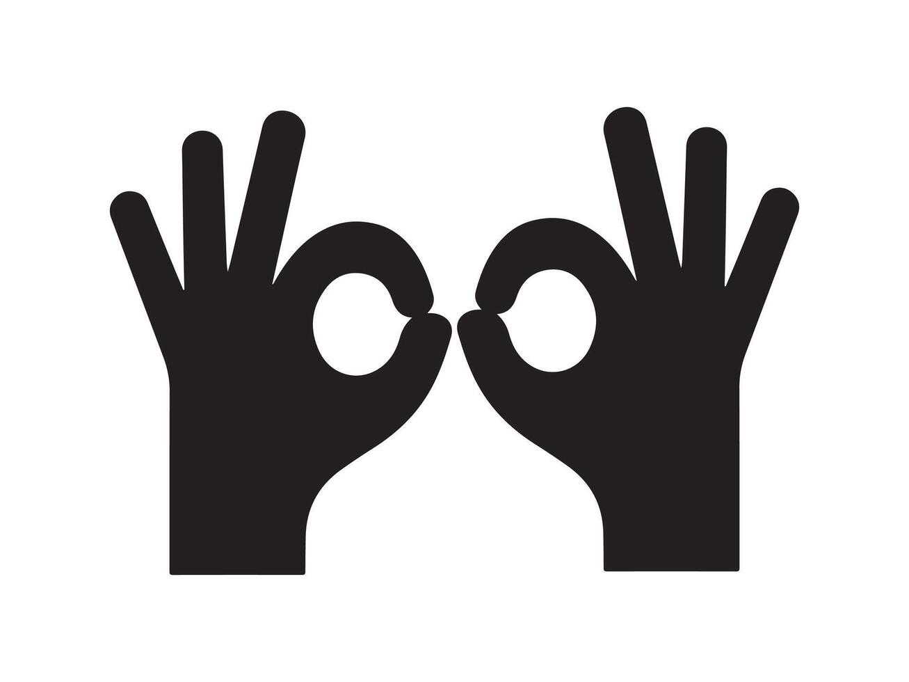 Two hands displaying the ok sign against a white background. vector