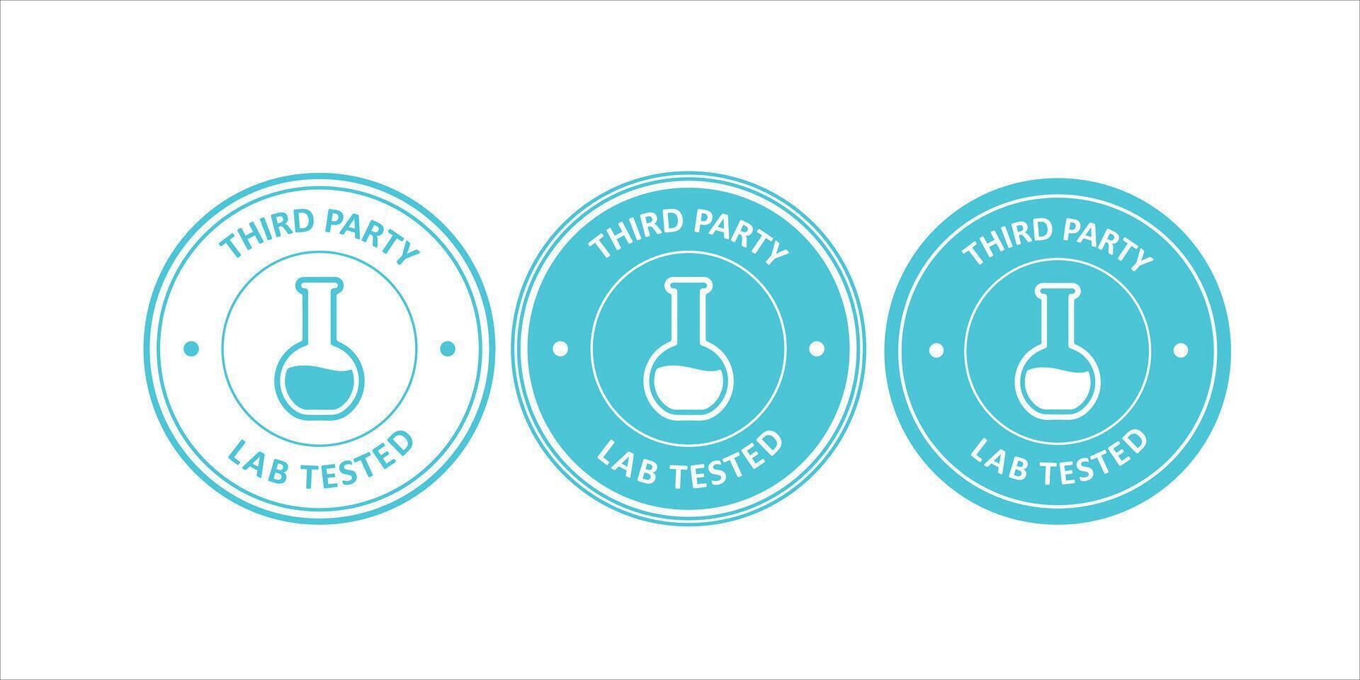 Third Party Lab Tested Icons for Product Verification and Certification vector
