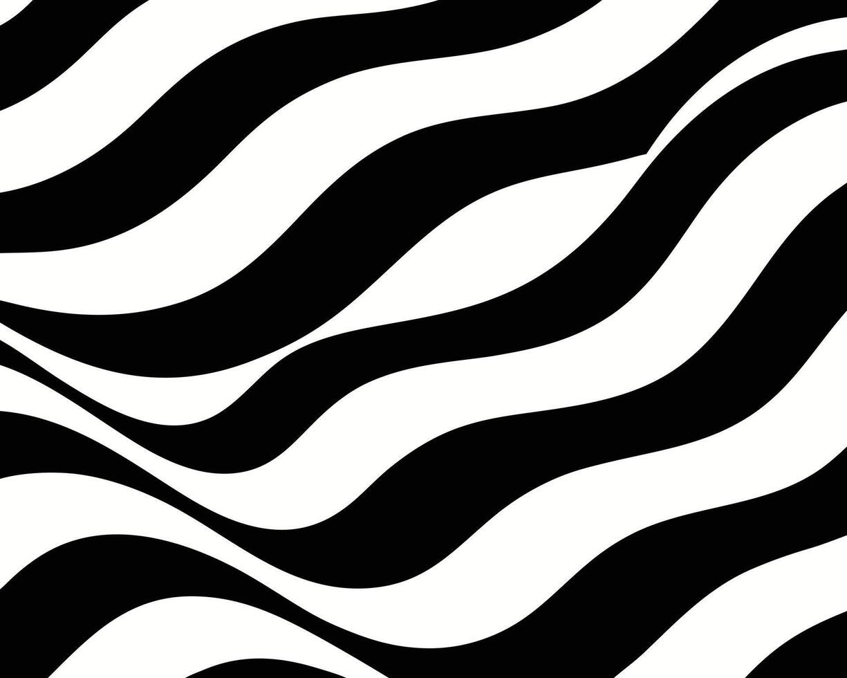 Black and white abstract wavy pattern design creating a stylish modern background texture. vector