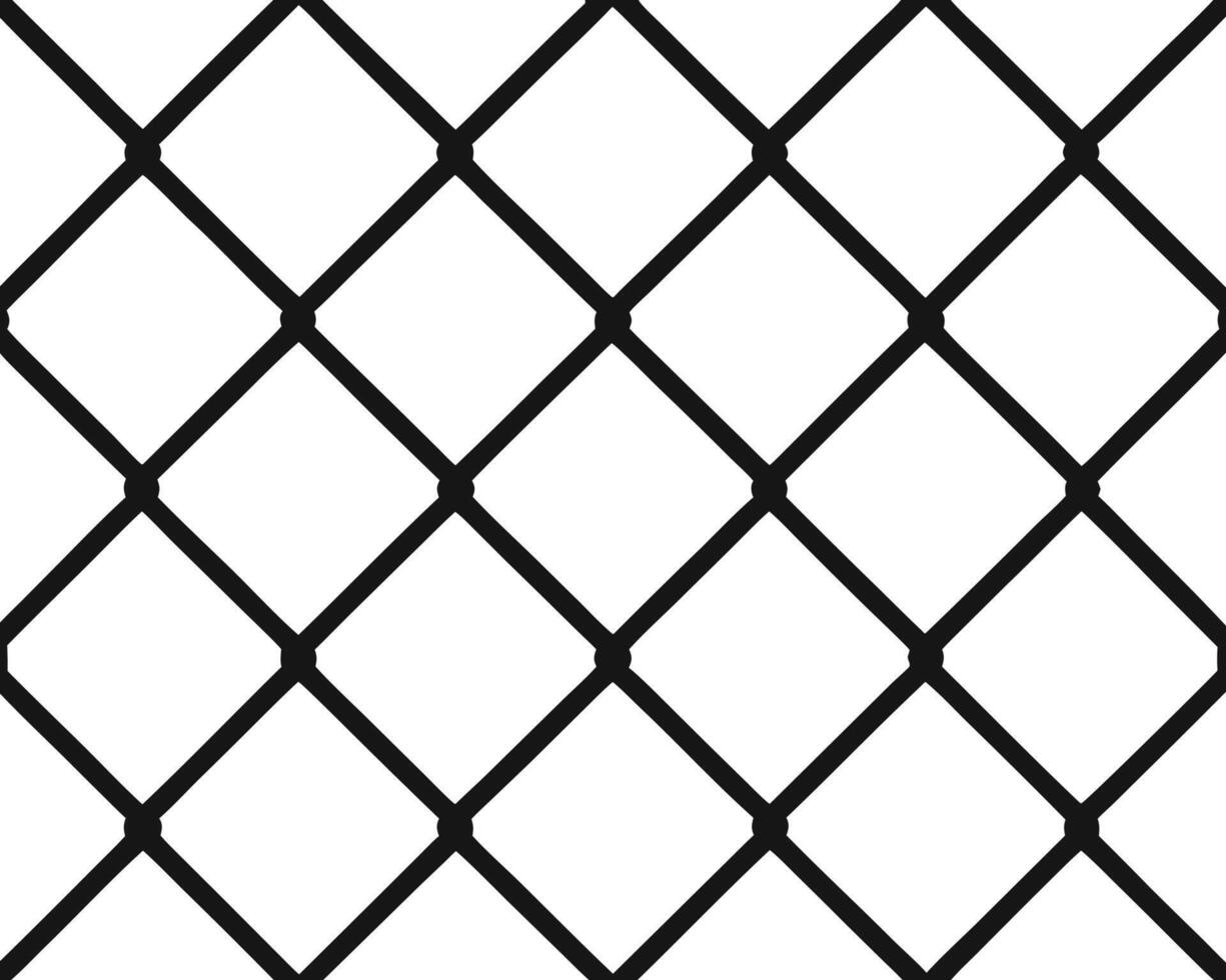 Black chain link fence seamless pattern on white background for design element and texture vector