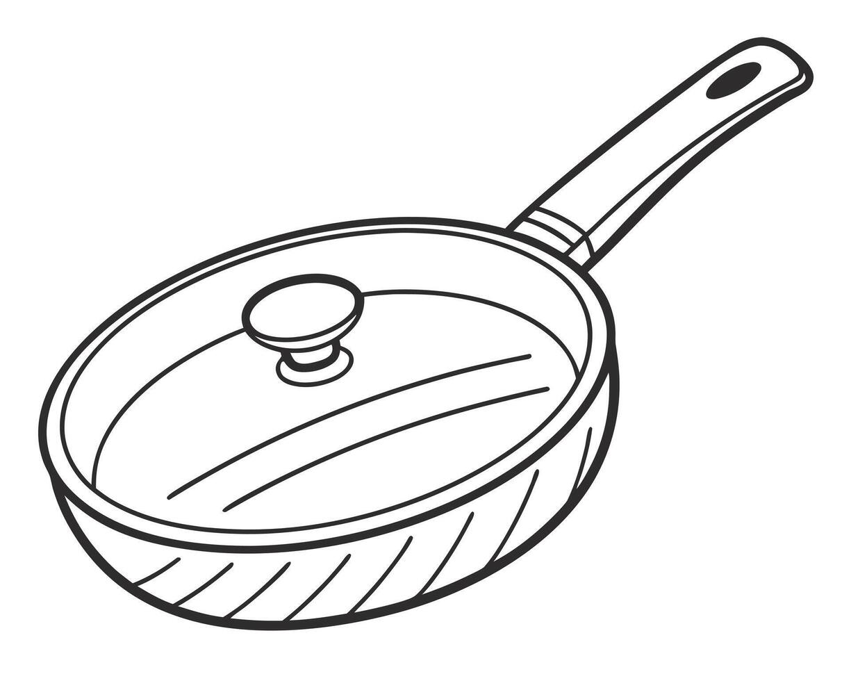 illustration of a cooking pan with a transparent lid for culinary and kitchen concepts vector