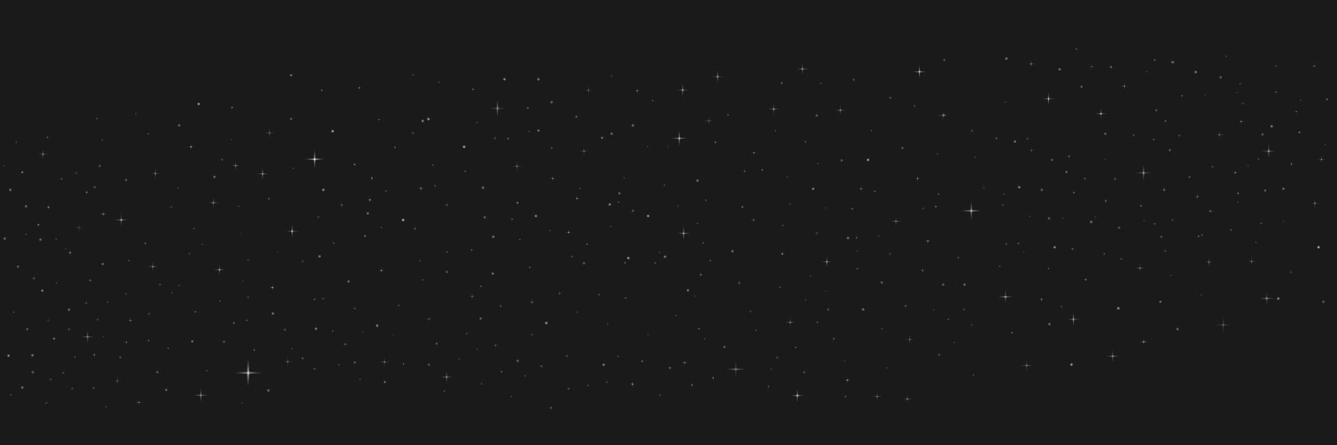 Minimal starry night sky background stars space background. New Year Christmas light banner with copy space. Sparkle glitter wallpaper vector