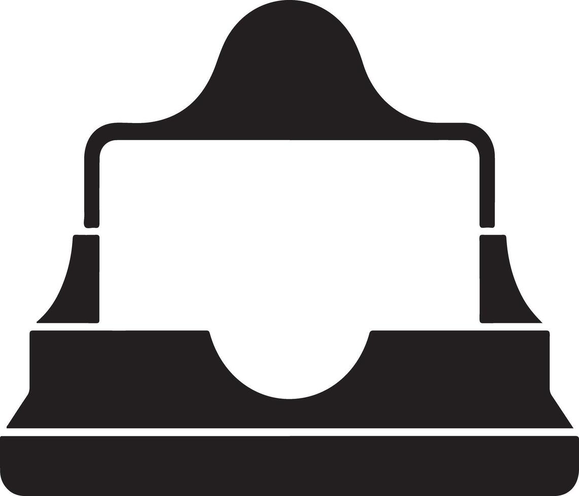 Simple silhouette icon of a vintage desk blotter or paper holder vector