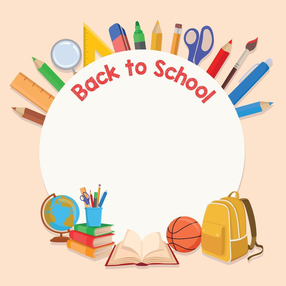 Back to school supplies illustration vector