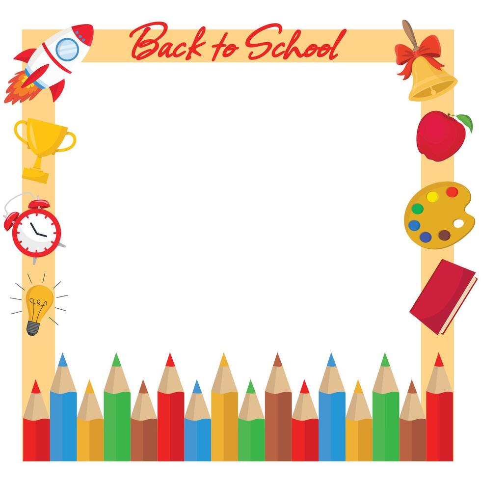Back to school decorative frame vector