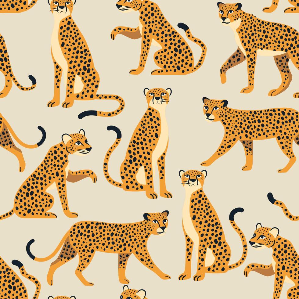 Cheetah pattern design for textiles vector