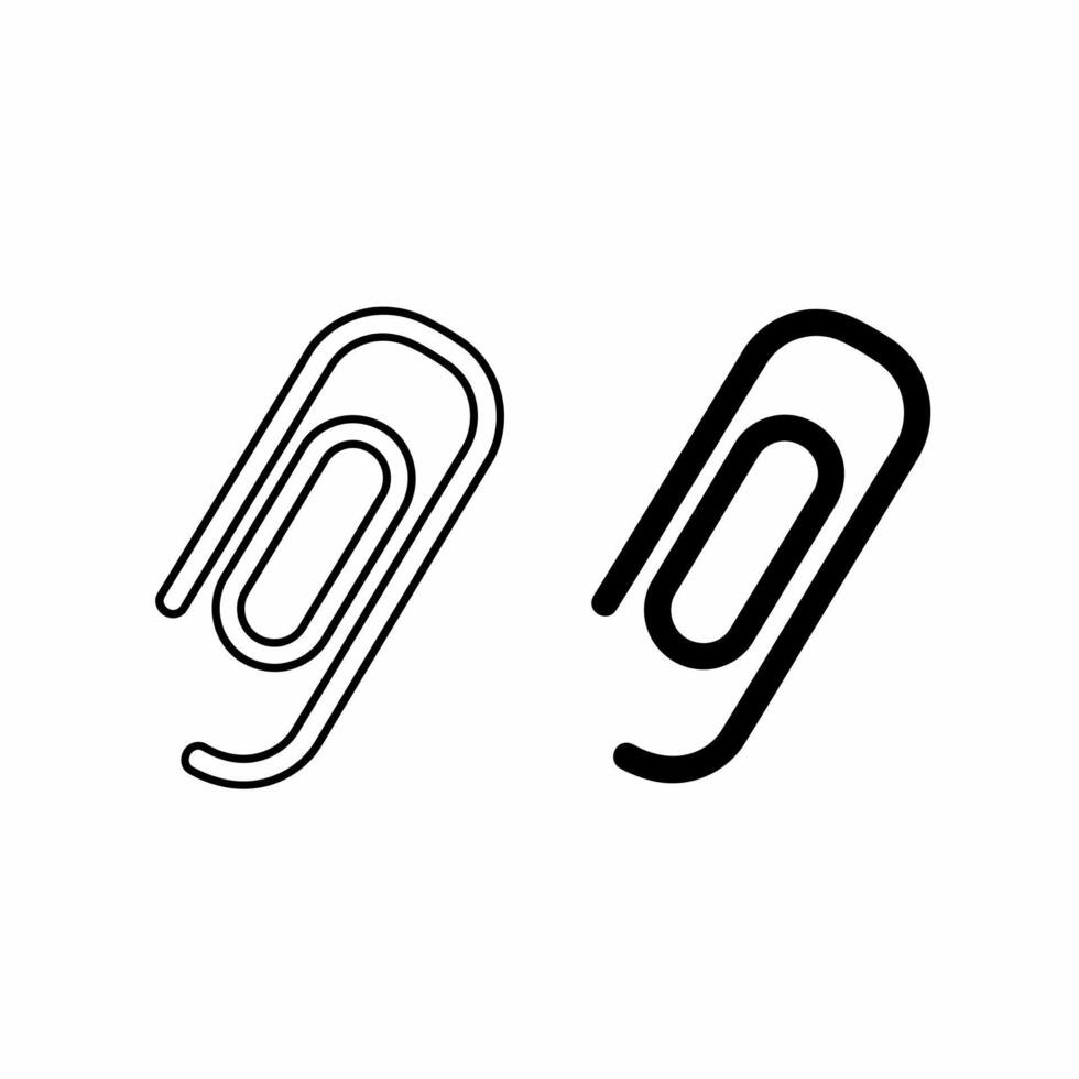 Two Simple Black Outline Paperclip Icons vector