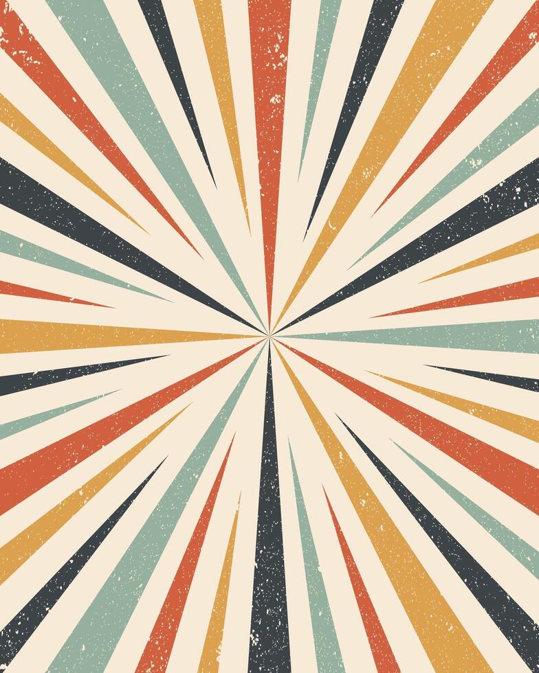 Abstract retro radial lines background vector