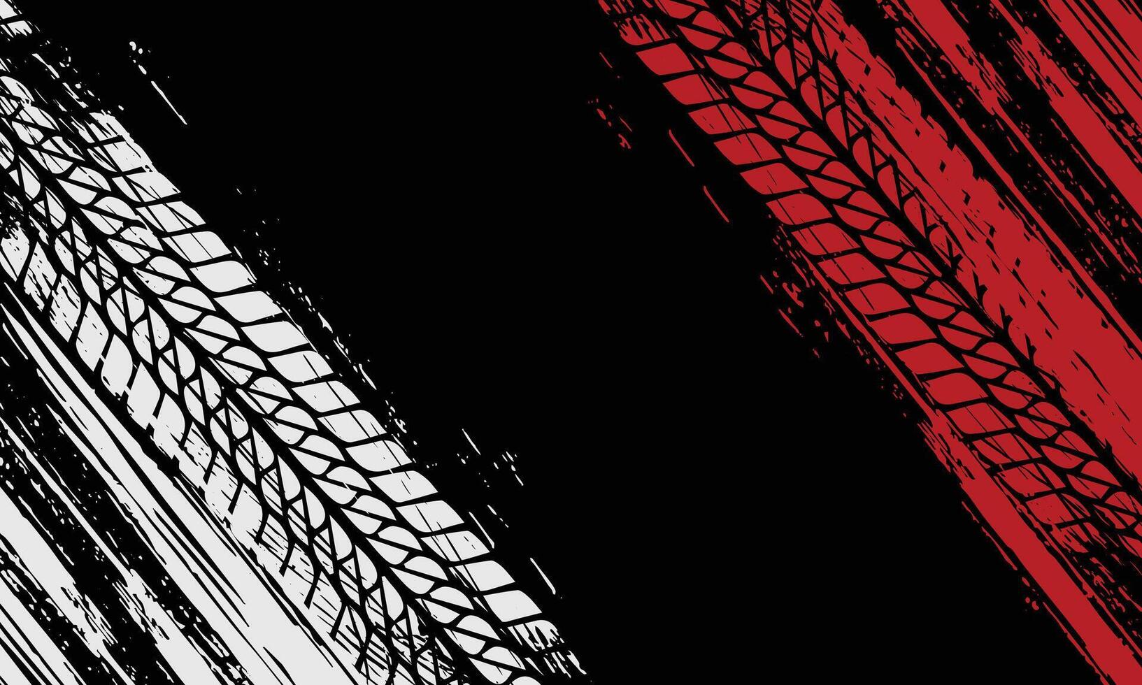 Abstract tire marks in black and red vector