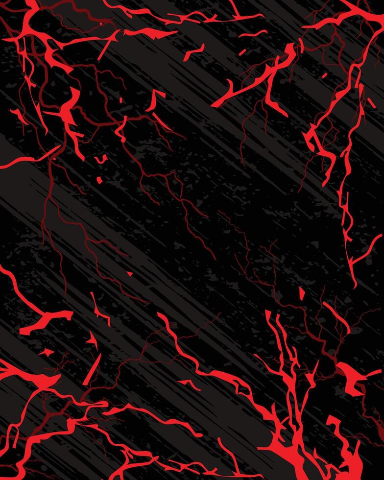 Red lightning pattern on black background vector