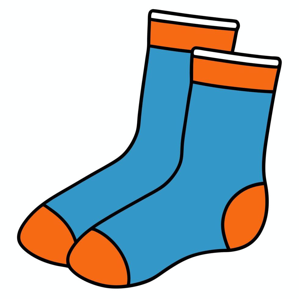 Blue and orange socks vector