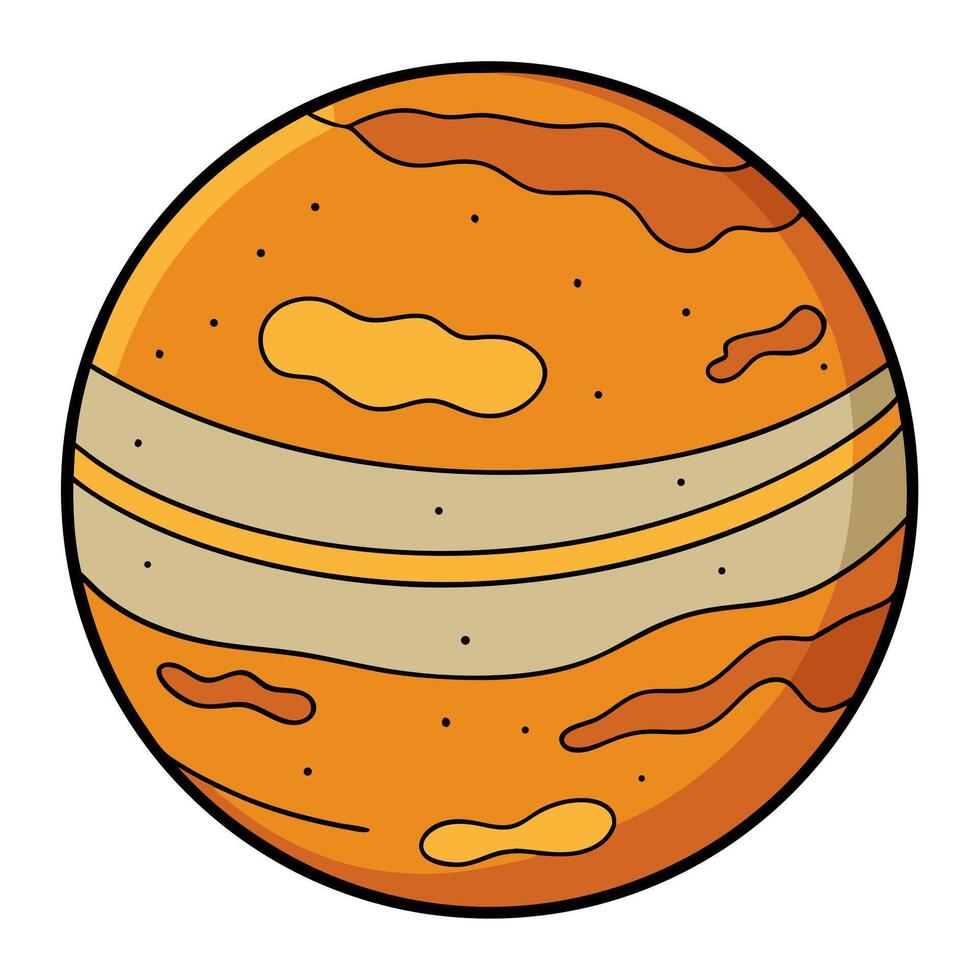 Planet jupiter in cartoon style vector