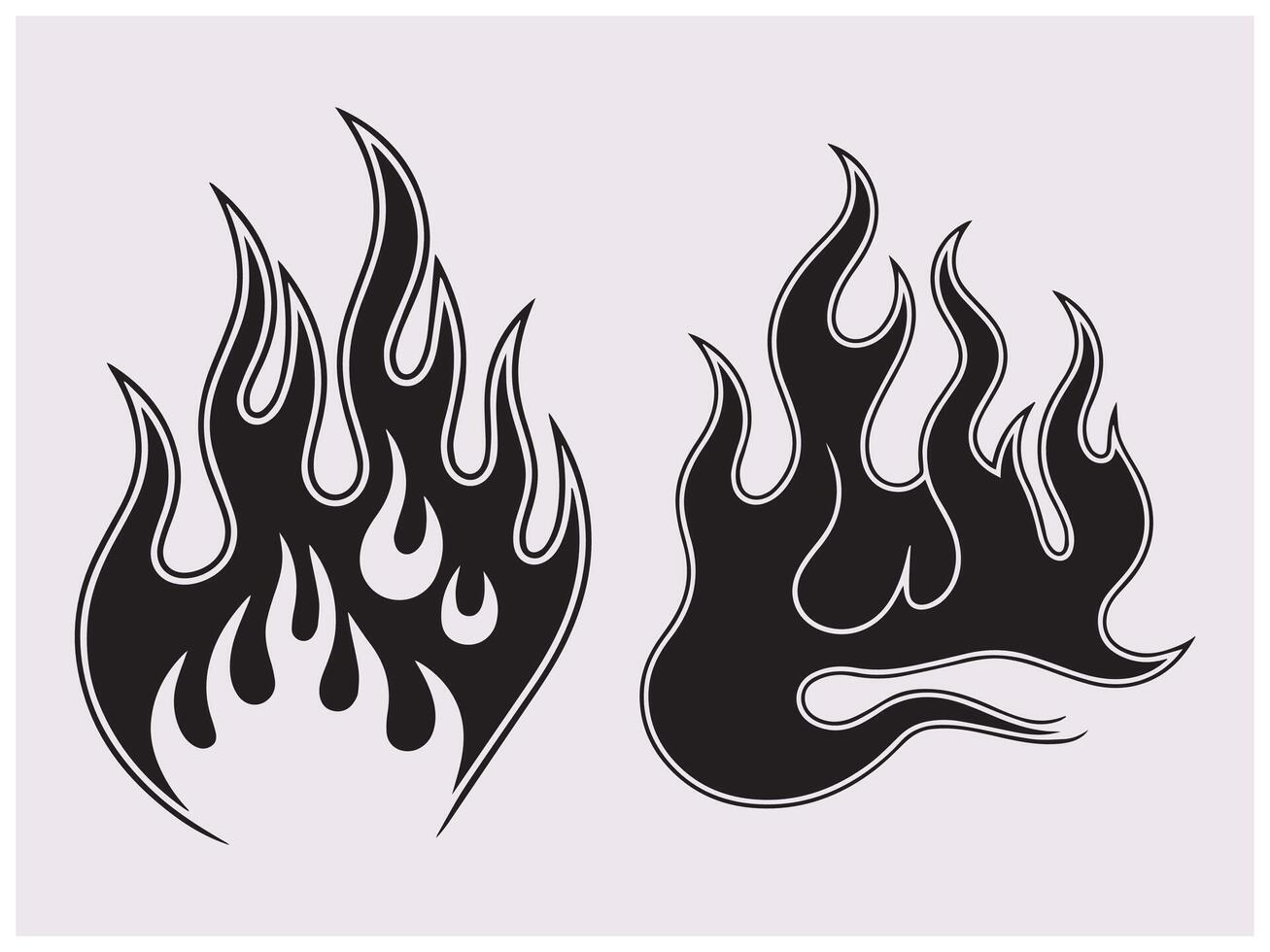 Fiery Tribal Flame Illustration in Silhouette for Intense Design Ideas vector